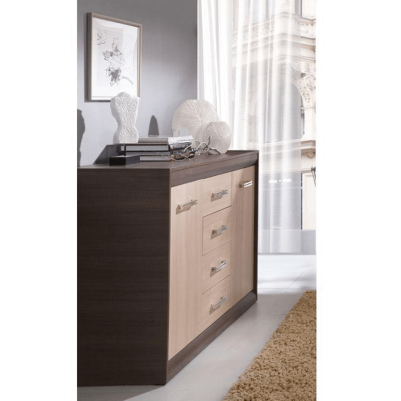 Kombinierte Kommode, dunkle Eiche/helle Eiche, KORINA