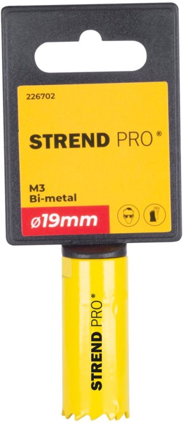 Strend Pro BHS44 Fräser, 19 mm, M3 Bimetall, Metallkrone, Säge