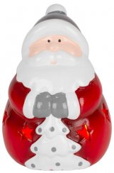 Dekoration MagicHome Weihnachten, Weihnachtsmann, LED, Terrakotta, 8,5x8,2x12,5 cm