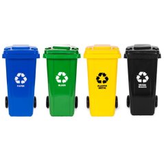 Set de 4 containere 4x120L albastru, verde, galben, negru