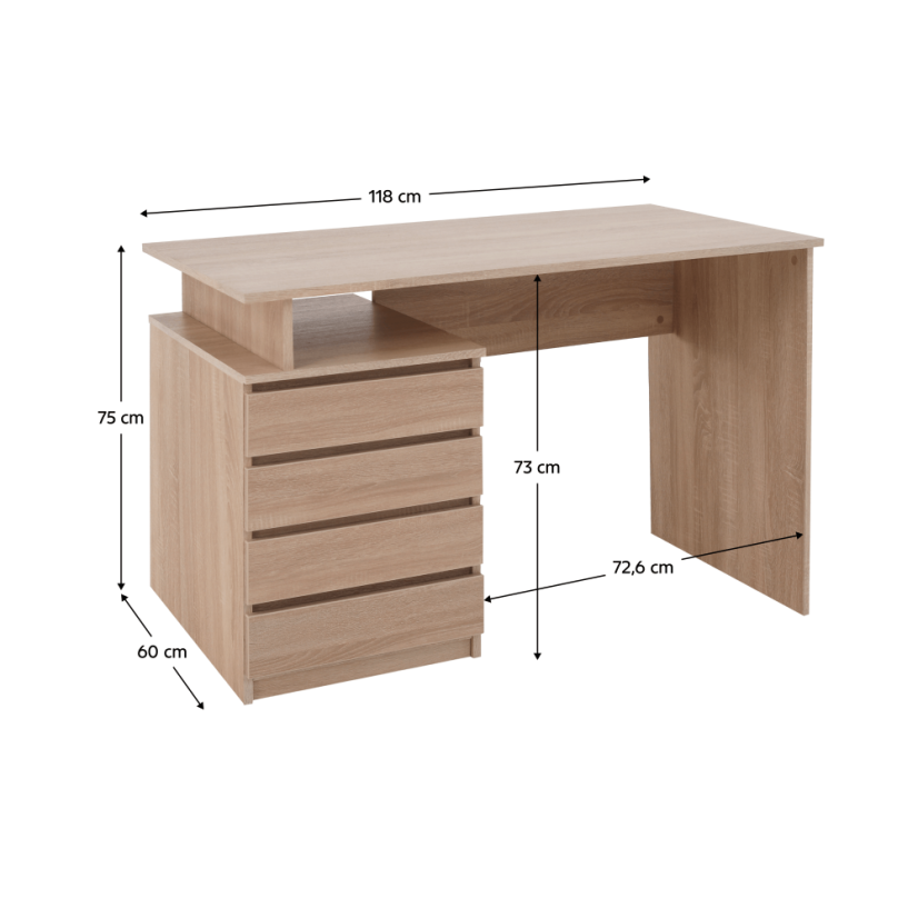 PC-Schreibtisch, Sonoma-Eiche, HANY NEU