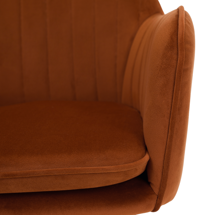 Designer-Sessel, Terrakotta-Samtstoff, AURIL