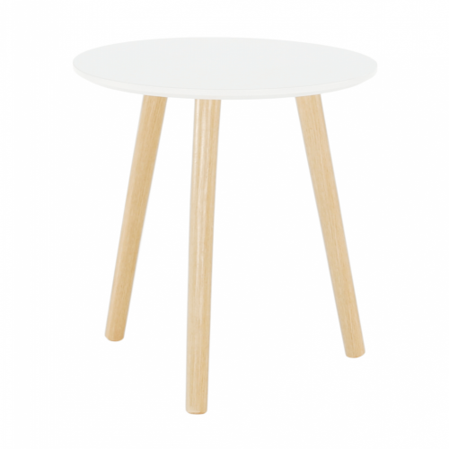 Příruční stolek, bílá/přírodní, PAMINO