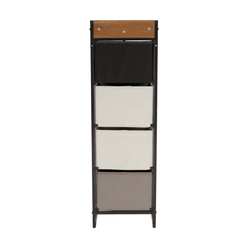 Kommode mit Stoffschubladen, beige/braun, HAZEL TYP 1