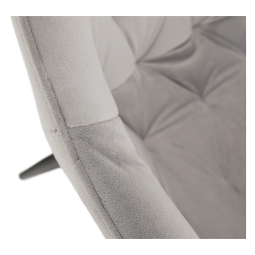 Designerski fotel, jasnoszara tkanina Velvet, FEDRIS