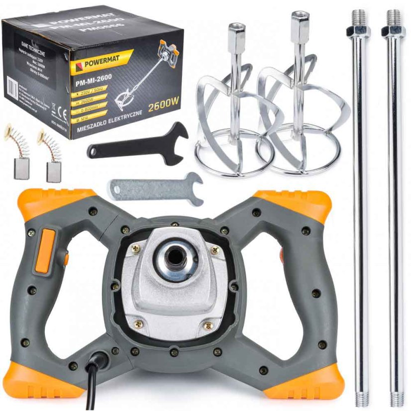 Elektrorührer, 2.600 W, 0-800 U/min, 6 Geschwindigkeitsstufen, 2x Metallrührer, POWERMAT