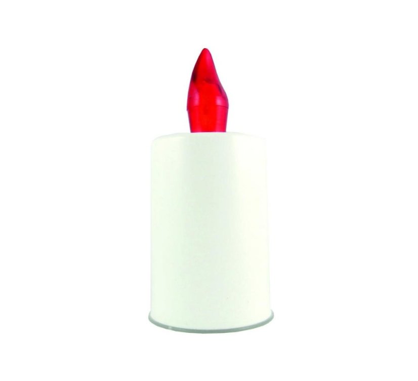Grabsteinkerze LED BC 172 Weiß, rote Flamme