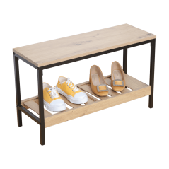 Schuhregal, Eiche/Schwarz, REST