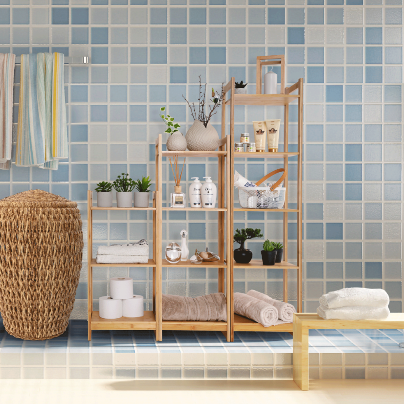Regal mit 3 Ablagen, Naturbambus, IMPEROR TYP 1