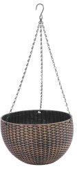 Strend Pro Modern virágcserép, függő, függő, arany, 26x16 cm, lánccal és akasztóval