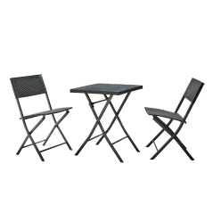 Gartenrattan-Set 1+2, schwarz, FARUK