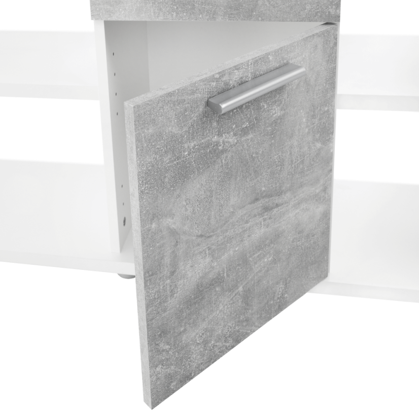 PC-Schreibtisch, Weiß/Beton, NOE NEU