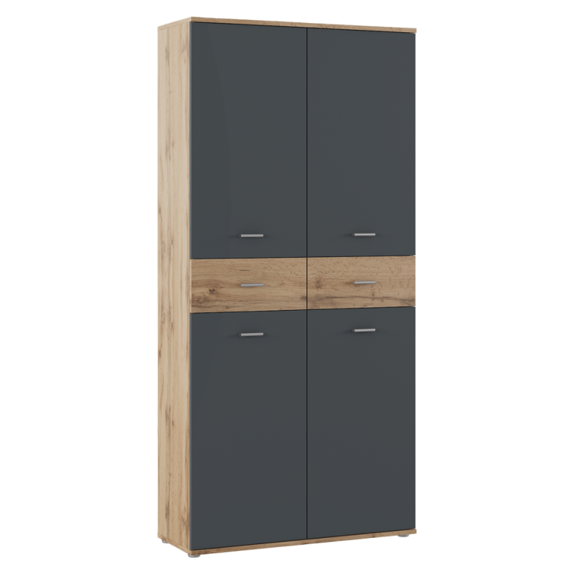 Schuhschrank/Regal, Graphit/Wotaneiche, VILOT