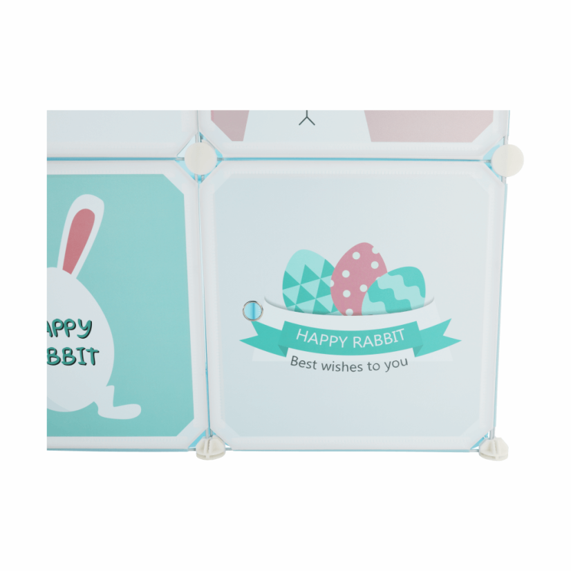 Modularer Kinderschrank, blau/Kindermuster, EDRIN