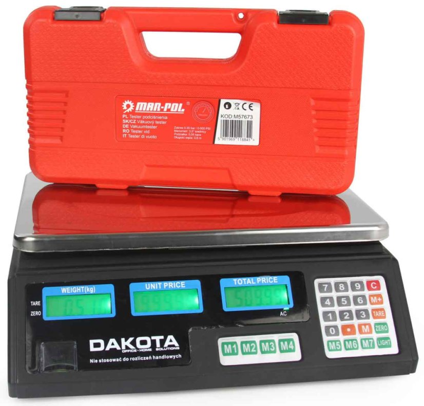 Digitale Tischwaage bis 40 kg, Wiegefläche 33 x 23 cm, DAKOTA