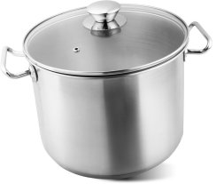 MagicHome Chloe edény, 24 cm, 8 liter, üvegtetővel, rozsdamentes acél