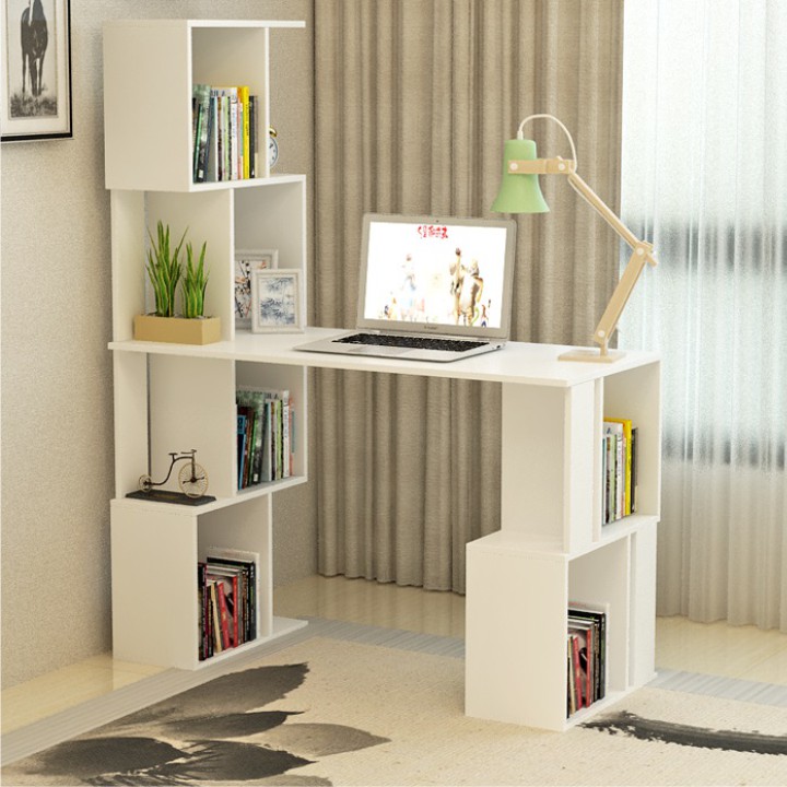 PC-Tisch mit Ablage, weiß, FLOKI NEW