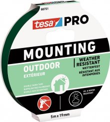 tesa® Mounting PRO kültéri szalag, rögzítő, kétoldalas, ragasztós, 19 mm, L-5 m