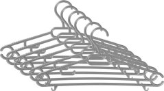 Strend Pro akasztó, ruhákhoz, műanyag, fekete/barna/szürke, csomag. 6 db, 40x18,5 cm