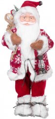 Dekorace MagicHome Vánoce, Santa stojící, červený, 122 cm