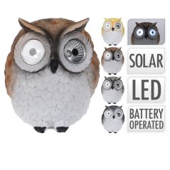 Postavička sova 14X14,5X15,5CM solar