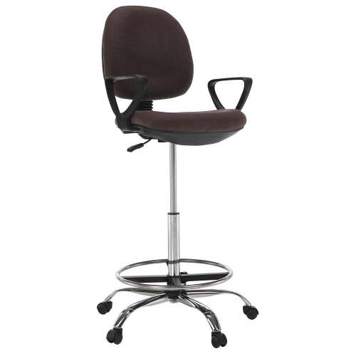 Vyvýšená pracovná stolička, hnedá/čierna, TAMBER