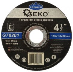 Trennscheibe für Metall und Edelstahl 115 x 1,0 x 22,2 mm, GEKO