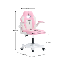 Drehstuhl, rosa/weiß, ODELIA