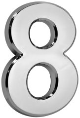 MagicHome Zahl „8“, Zuhause, mit Klebeband, silber, 70x100 mm, ABS