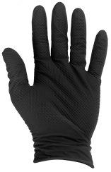 Rukavice nitrilové čierne, sada 50ks, veľkosť M, SOLID GRIP, GEKO
