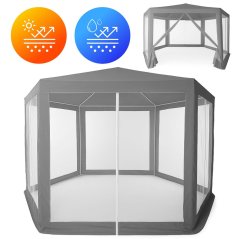 Záhradný pavilónový stan 2x2x2 m s moskytiérou sivý MultiGarden