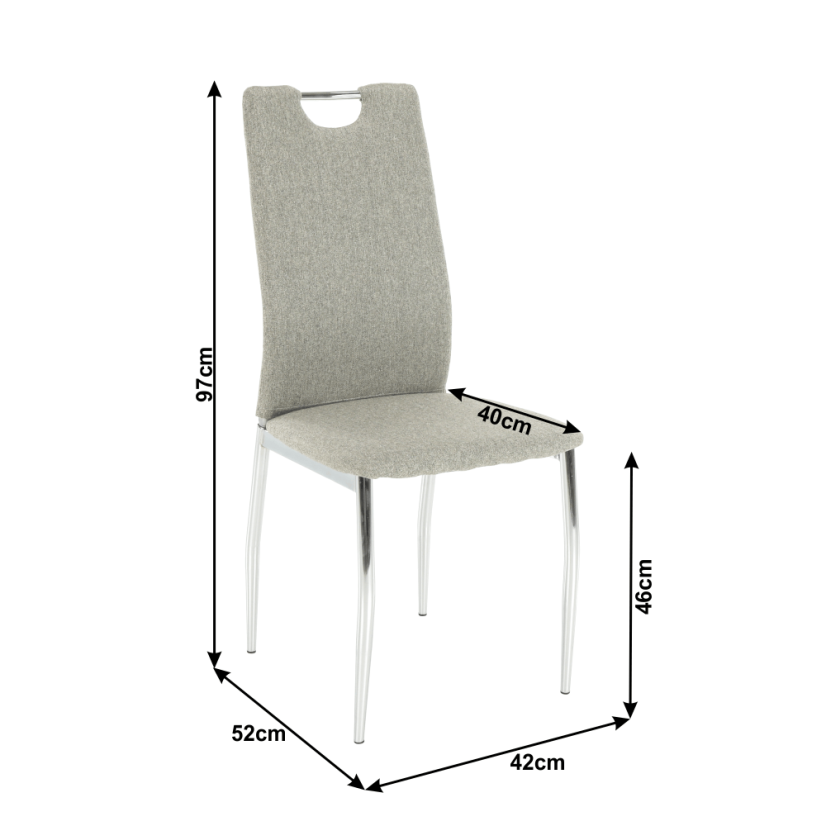 Esszimmerstuhl, Highlight Beige/Chrom, OLIVA NEU