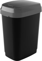 KIS Dual Swing M Mülleimer, 25L, schwarz, 37,5x26x48,5 cm, für Müll