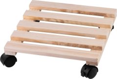 Strend Pro talapzat, 30x30x7 cm, virágcserép alatt, kerekeken, tolós, állványos, max. 50 kg, fa