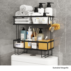 Fürdőszobai rendszerező, fekete, SABRINA