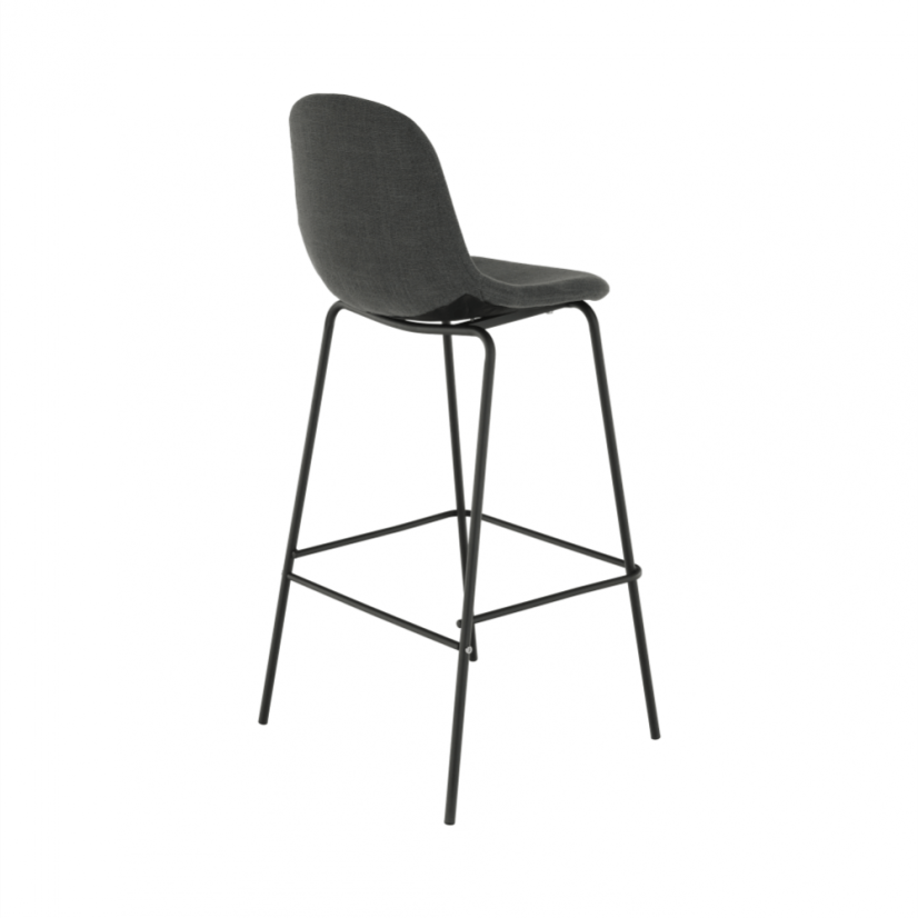 Barhocker, dunkelgrauer Stoff/Metall, MARIOLA 2 NEU