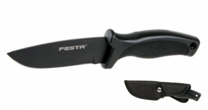 Lovski nož FESTA 230mm nerjaveče jeklo/teflonsko rezilo plastični ročaj