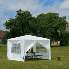 Záhradný párty stan, biela, 3x3 m, TEKNO TYP 1 + 4 bočné strany