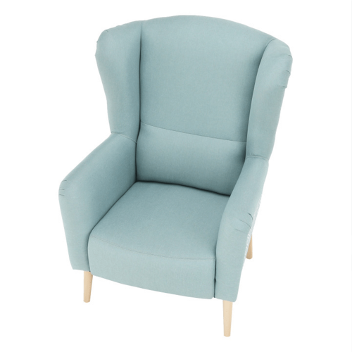 Designerski fotel, tkanina/wzór mentolowy, BELEK
