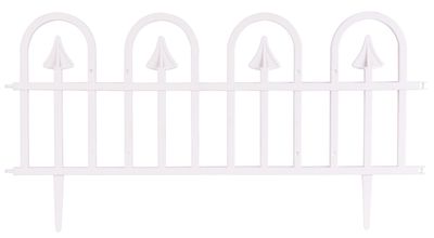 Fence Gardens F709, 61x32 cm, műanyag, fehér, mini díszkerítés, bal. 4 db