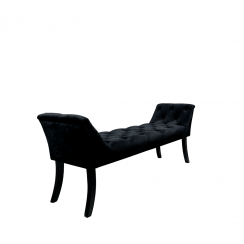 Designová lavice, černá Velvet látka/kaučukové dřevo, 160 cm, HEMY TYP 1