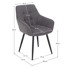 Designer-Sessel, grau/schwarz, MARKEN