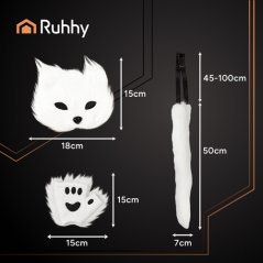 Macska/fox jelmez 4db. fehér Ruhhy 26249 (akció)