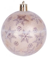 MagicHome božićne kuglice, 9 kom, bronca, mat, s ukrasom, za božićno drvce, 6 cm
