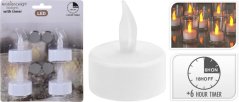 LED-Teekerzen 4er-Set, mit Timer, Taschenlampen