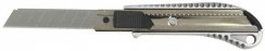 Nóż z ostrzem tnącym 18 mm, metalowy z przyciskiem Profi, MAR-POL