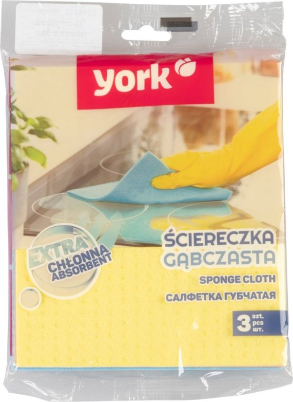 Handtuch York 024010, schwedischer Schwamm, 17x15 cm, Packung. 3 Stk