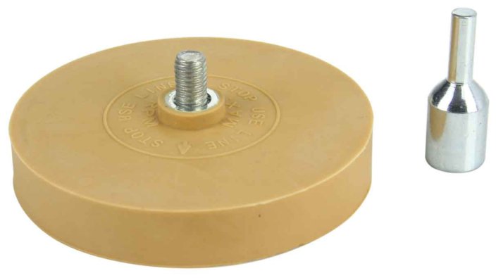 Disc cauciuc 87 mm cu tijă de 6 mm pentru îndepărtarea autocolantelor și a adezivului, MAR-POL