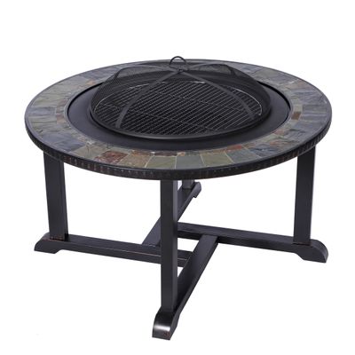 Kamin Strend Pro Grill, metal, 4 stolice, 105x75 cm