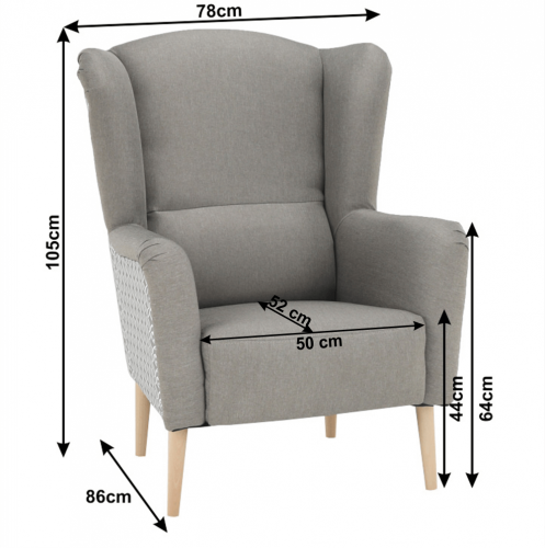Dizajnerski fotelj, blago, cappuccino/vzorec, BELEK